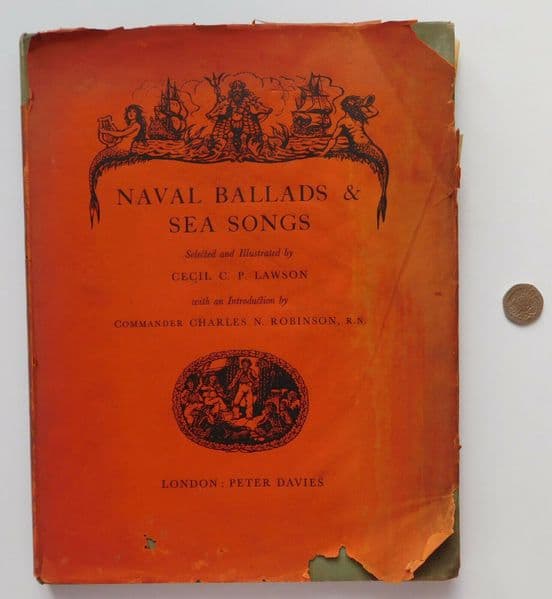 Naval Ballads and Sea Songs 1933 book WORDS ONLY illustrated C P Lawson Robinson
